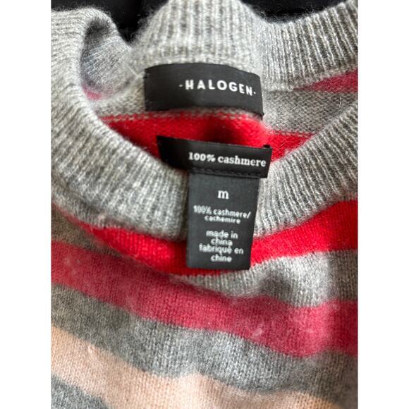Halogen Cashmere Striped Sweater Medium - Picture 5 of 7